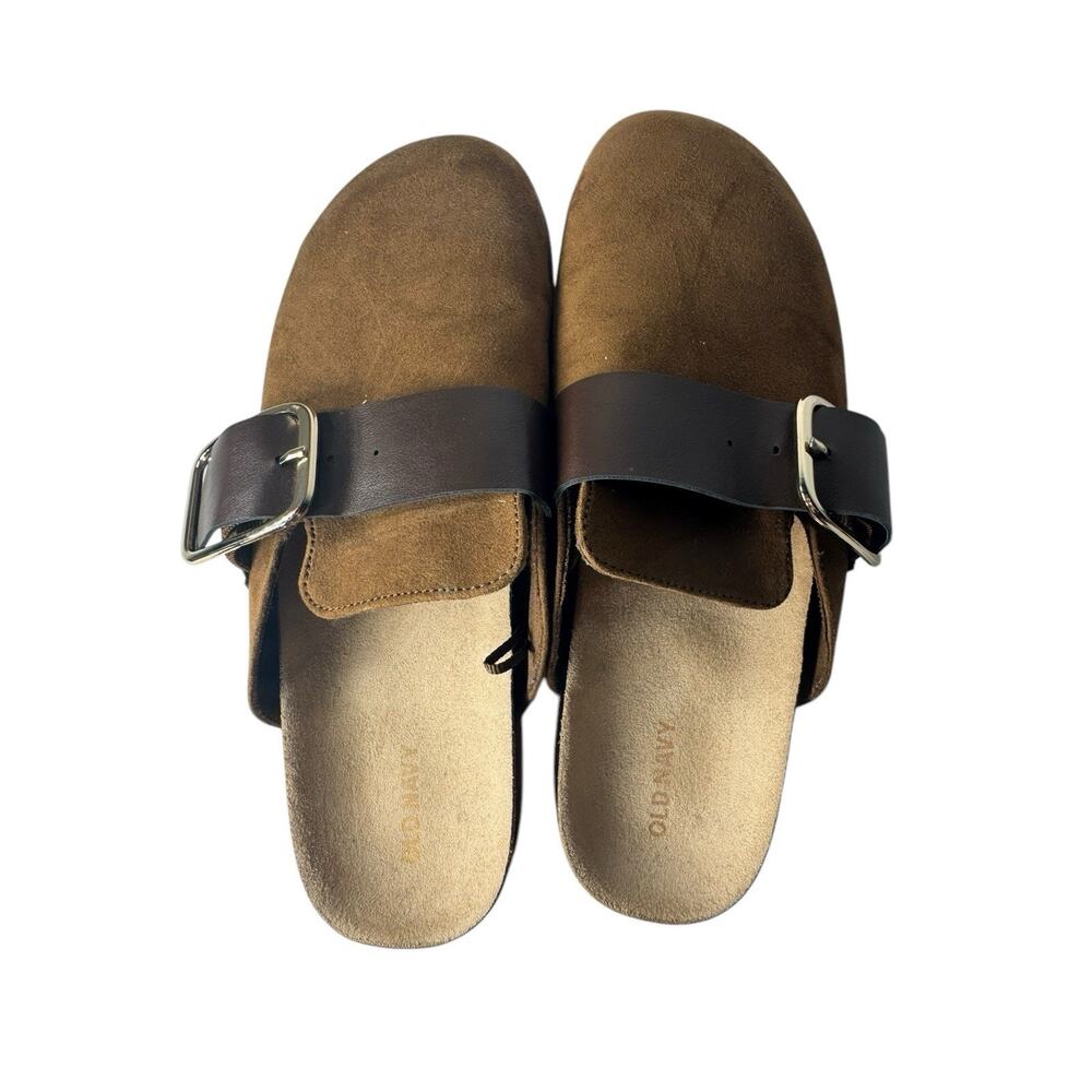 Lot of 2 Old Navy Shoes Womens 9 Mule Cork Black Brown Vegan Suede Buckle New